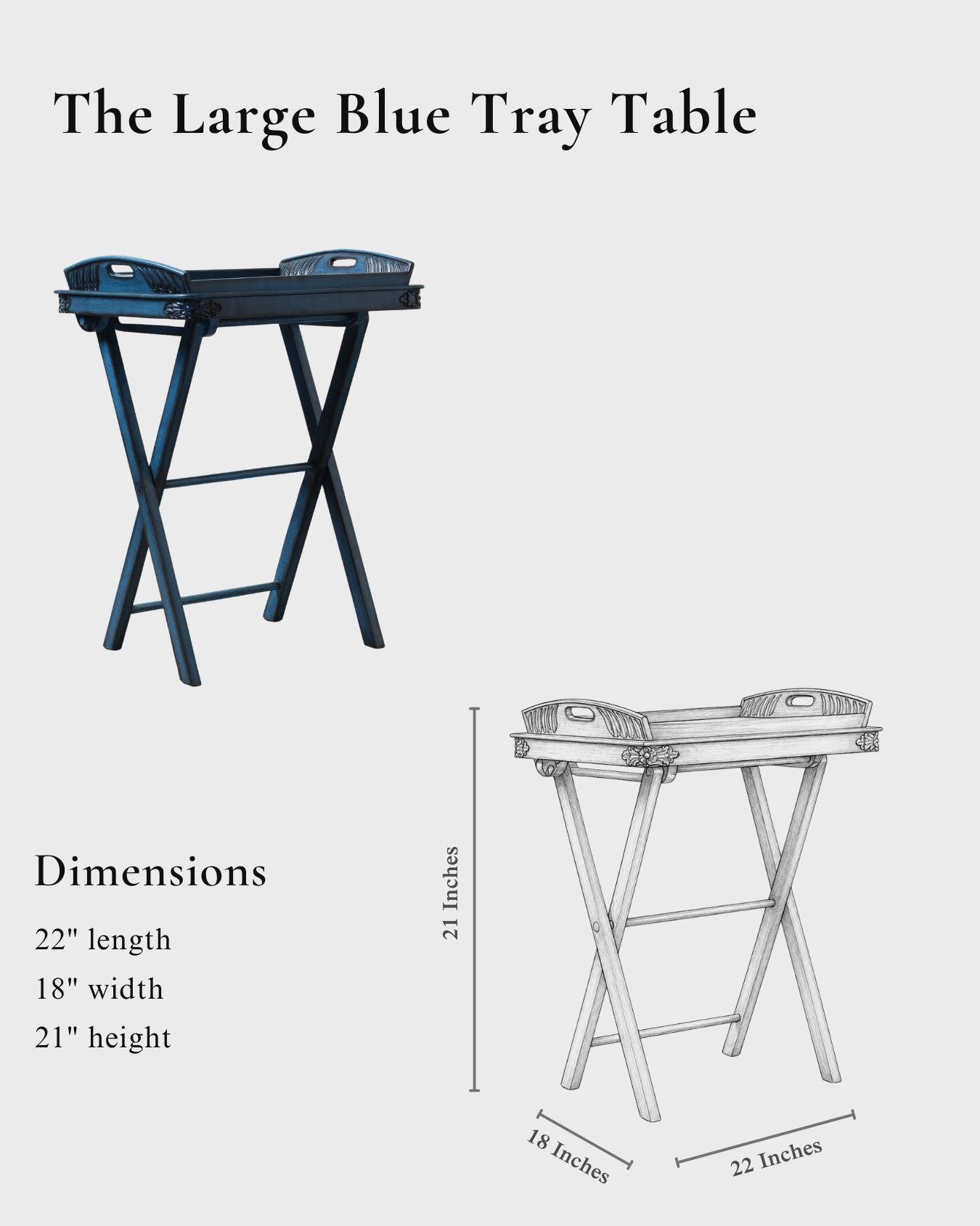 The Large Blue Tray Table