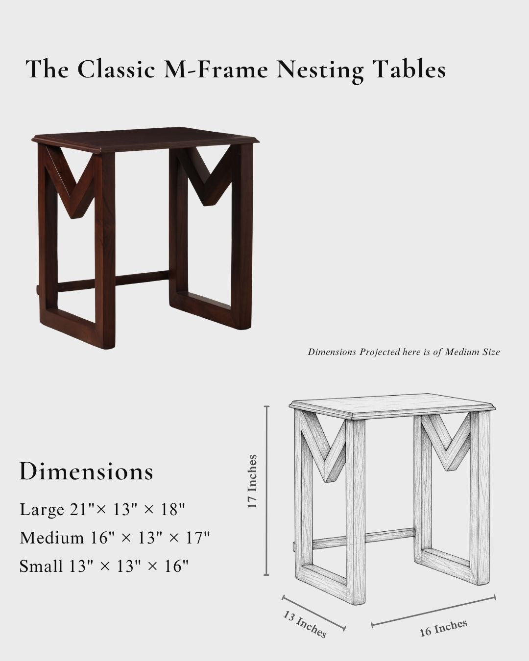 The Classic M-Frame Nesting Tables